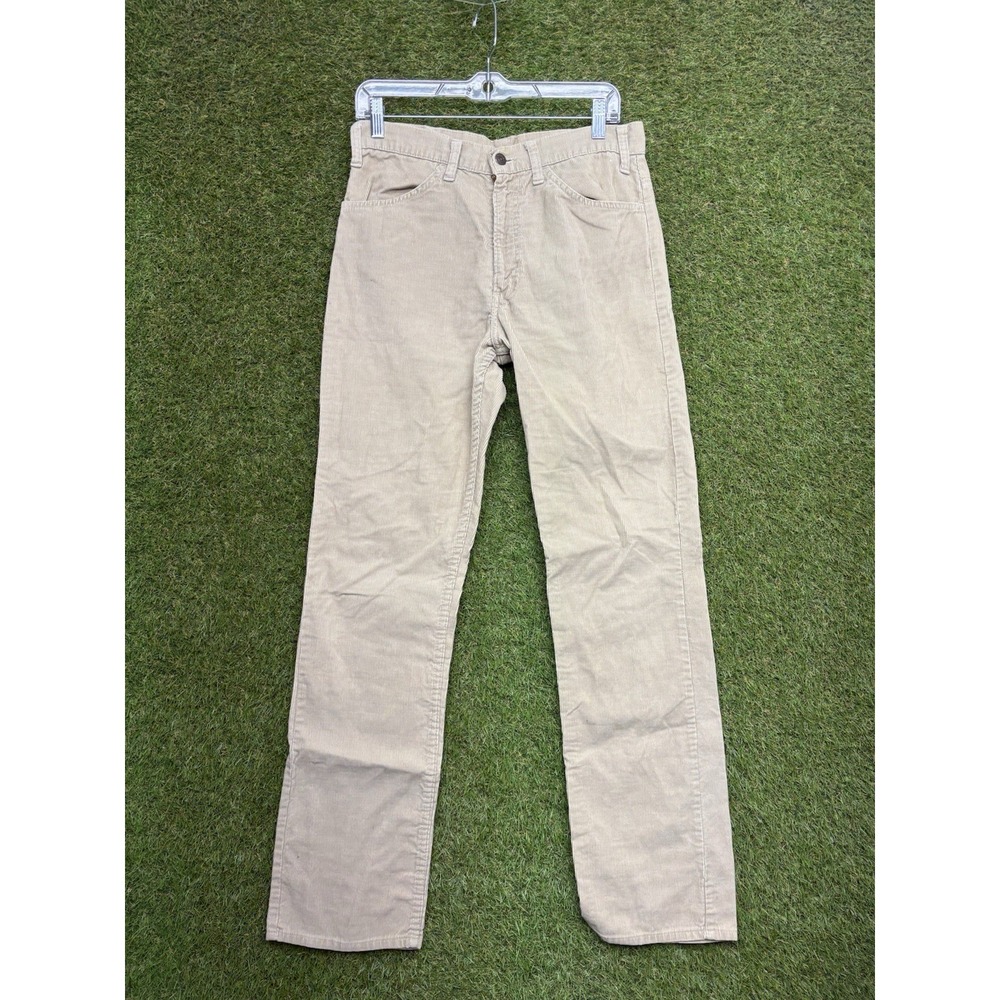 Levis 519 Jeans Mens 30x32 Tan Corduroy Pants 519 Cords White Tab USA Made 80s